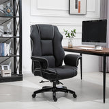 Piped PU Leather Padded High-Back Computer Office Gaming Chair Black Vinsetto