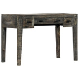 Desk Black 110x50x75 cm Solid Mango Wood