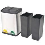 Recycling Pedal Bin Garbage Trash Bin Stainless Steel 36 L