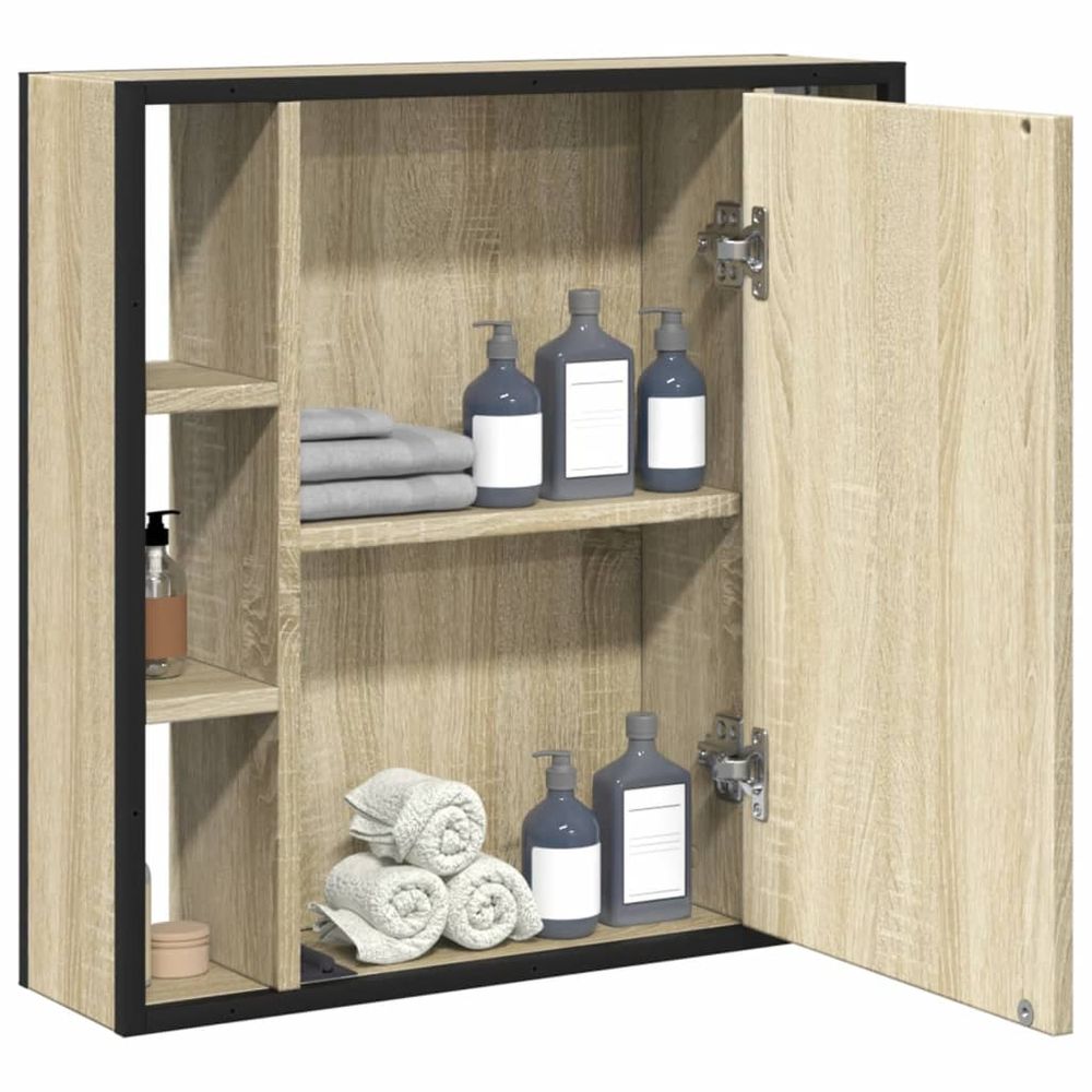 Bathroom Mirror Cabinet Sonoma Oak 60x16x60 cm Engineered Wood