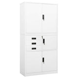 Office Cabinet White 90x40x180 cm Steel