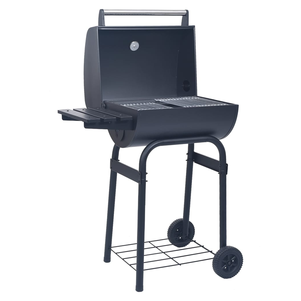 Charcoal BBQ Grill Smoker with Bottom Shelf Black