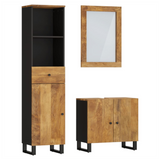 3 Piece Bathroom Furniture Set Solid Wood Mango