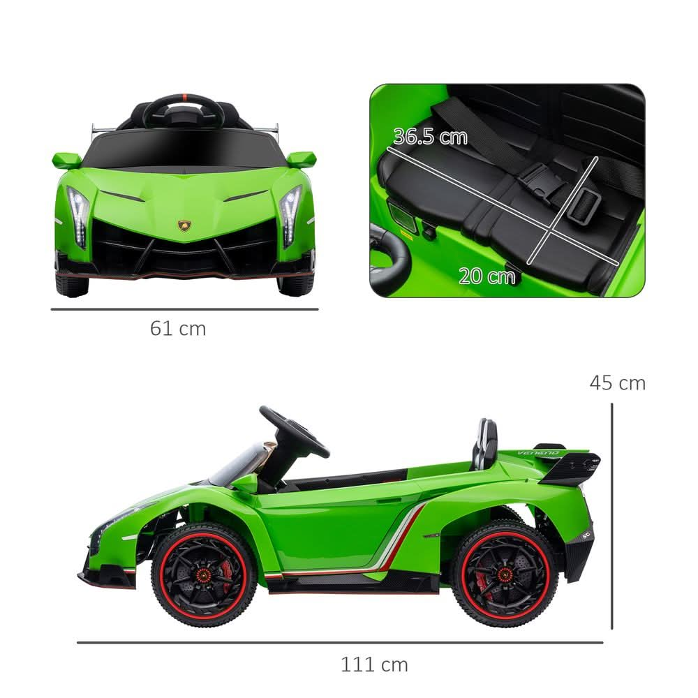 Lamborghini Veneno Licensed Electric Ride-on Car with Remote- Green