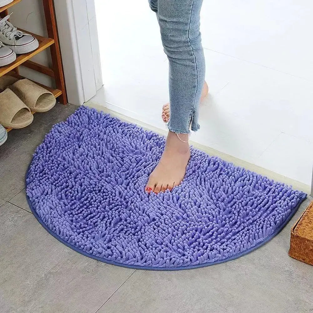 40X60cm Soft Carpet Slip-resistant Bathing Room Rug Floor Door Mat Dirt Barrier Semi Circle Floor Door Cushion Mat Rug