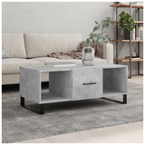 Coffee Table Concrete Grey 102x50x40 cm Engineered Wood