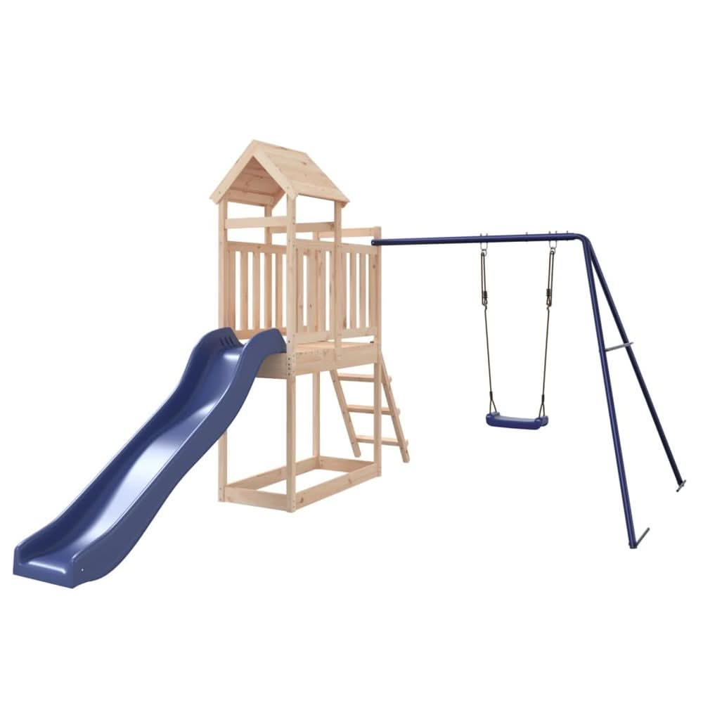 Playhouse with Slide Swing Solid Wood Pine