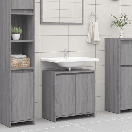 Bathroom Cabinet Smoked Oak 60x33x61 cm Engineered Wood