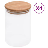 Storage Glass Jars with Bamboo Lid 4 pcs 800 ml