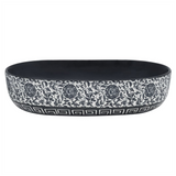 Countertop Basin Black and Blue Oval 59x40x14 cm Ceramic