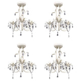 Crystal Pendant Ceiling Lamp Chandeliers 2 pcs Elegant White