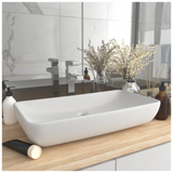 Luxury Basin Rectangular Matt White 71x38 cm Ceramic