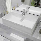 Basin with Faucet Hole Ceramic White 51.5x38.5x15 cm