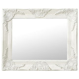 Wall Mirror Baroque Style 40x40 cm White