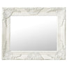 Wall Mirror Baroque Style 40x40 cm White