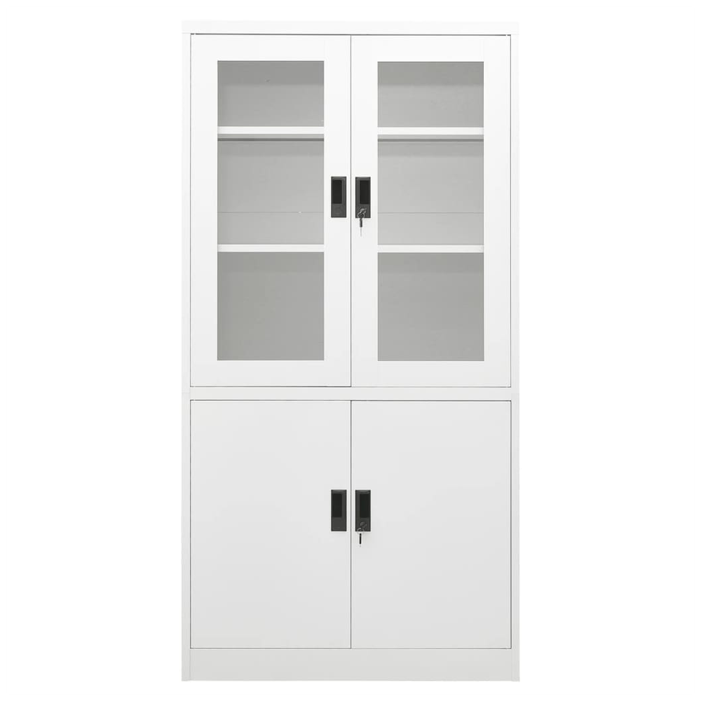 Office Cabinet White 90x40x180 cm Steel