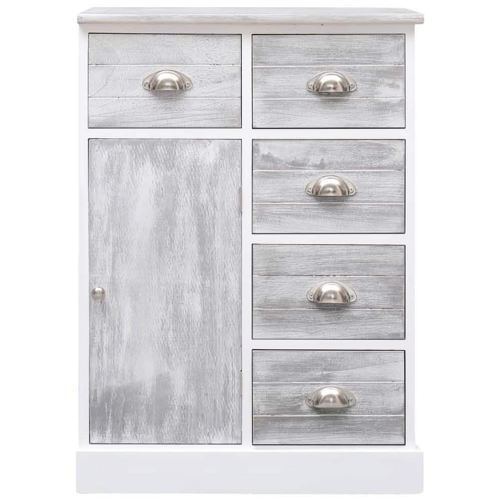 Sideboard with 10 Drawers Grey 113x30x79 cm Wood