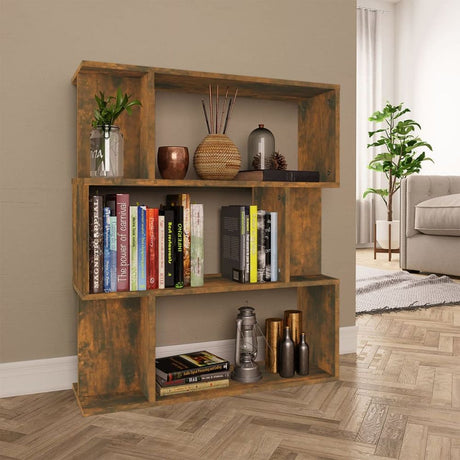 Book Cabinet/Room Divider Smoked Oak 80x24x96cm Engineered Wood