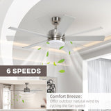 Mounting Reversible Ceiling Fan with Light, Remote, Silver & Natural