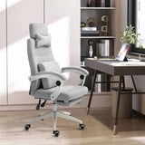 Ergonomic Home Office Chair 360 Swivel with Footrest Height Adjustable Grey