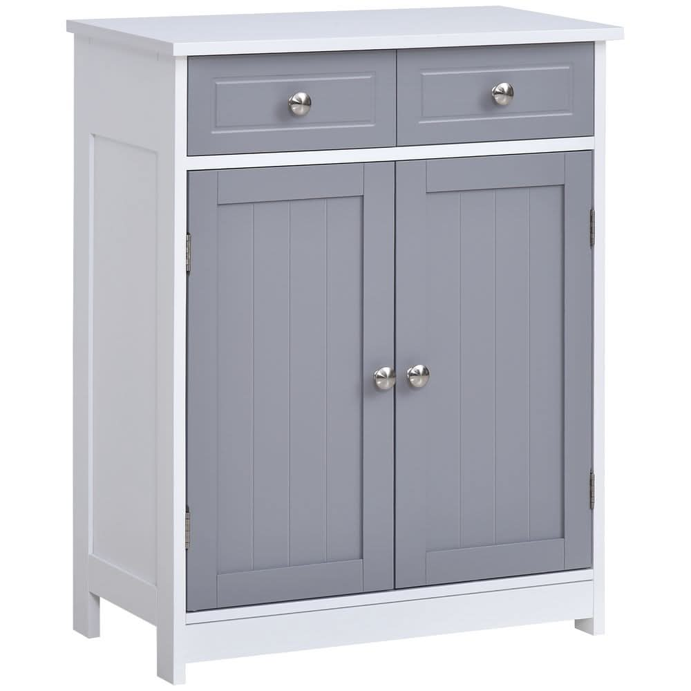 kleankin MDF 2-Drawer Bathroom Cabinet Bathroom Freestanding Cabinet Grey