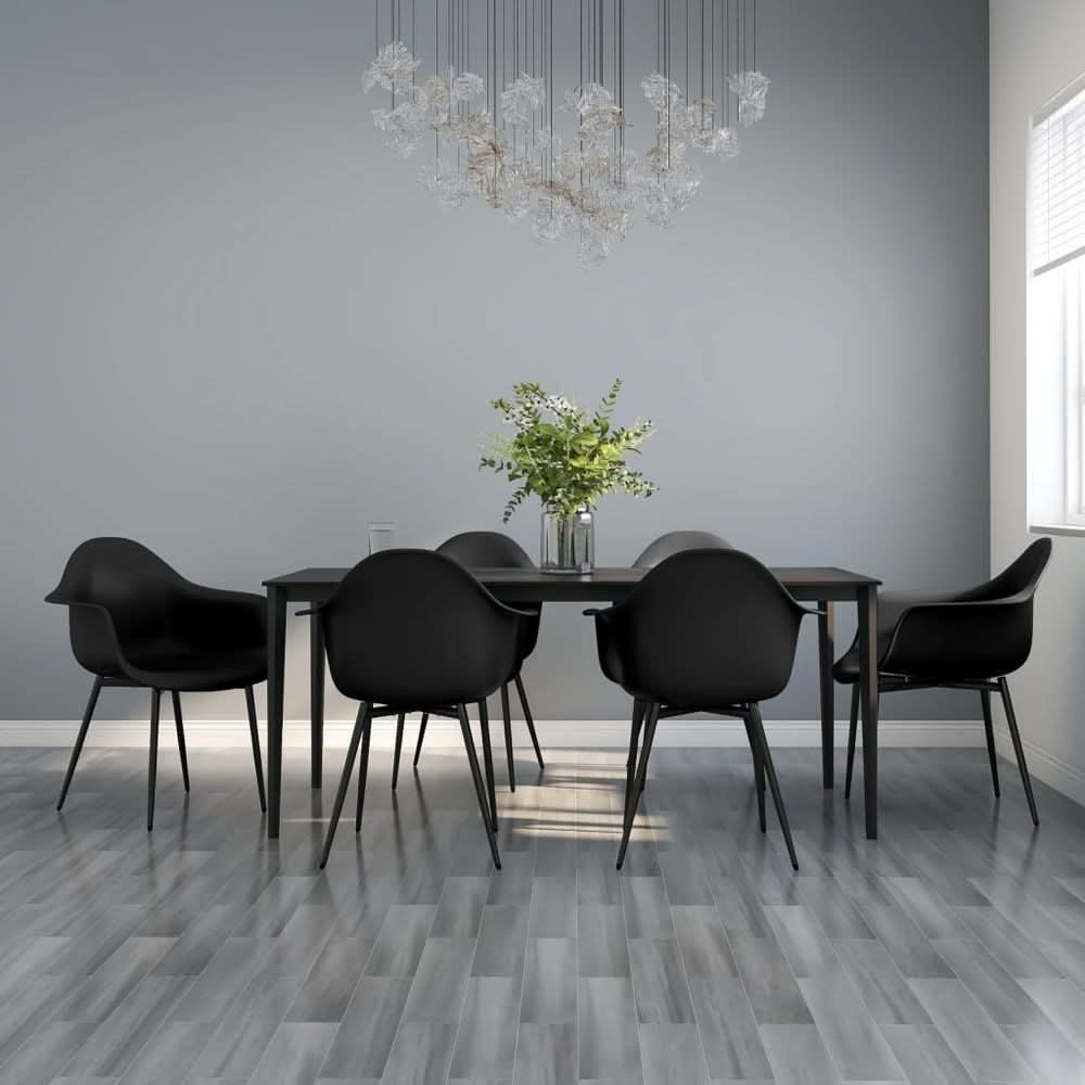 Dining Chairs 6 pcs Black