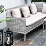 5 Pcs  Rattan Wicker Furniture Patio Dining Table Stool Chaise Lounge Set