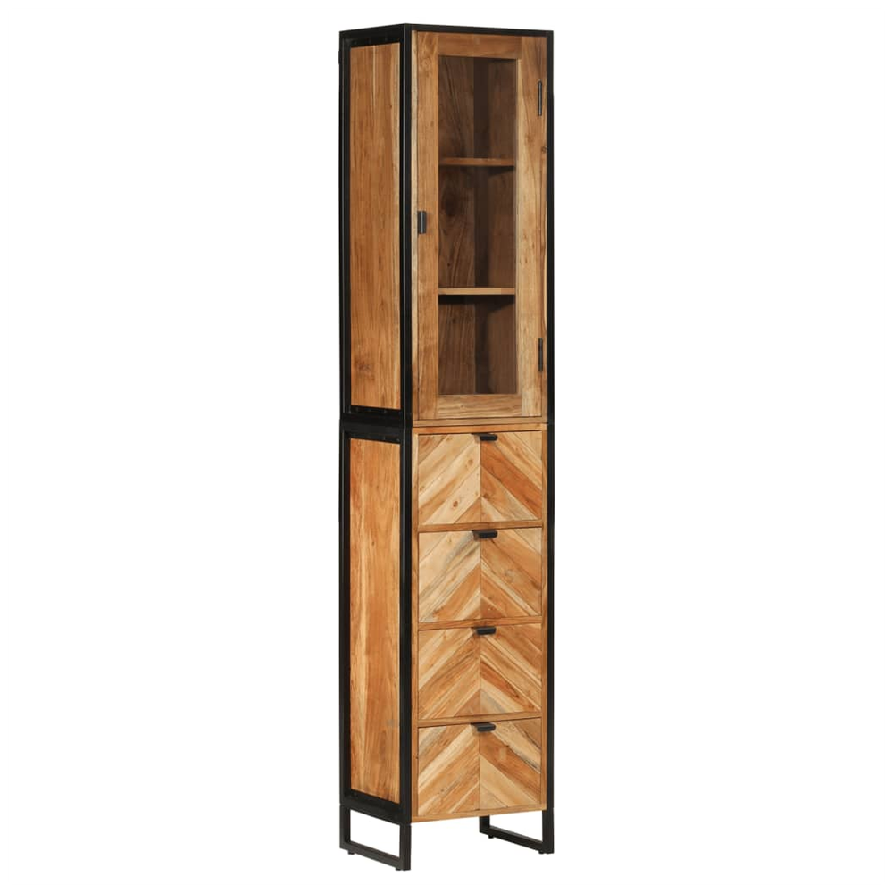 Bathroom Cabinet 40x27x190 cm Iron and Solid Wood Acacia