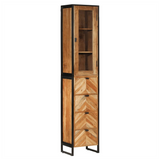 Bathroom Cabinet 40x27x190 cm Iron and Solid Wood Acacia