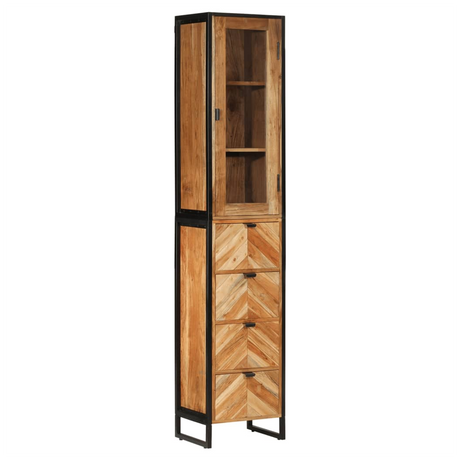 Bathroom Cabinet 40x27x190 cm Iron and Solid Wood Acacia