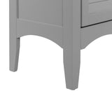 Glancy Wooden Linen Tower Tall Bathroom Cabinet Grey With Storage