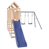 Playhouse with Slide Swings Solid Wood Pine