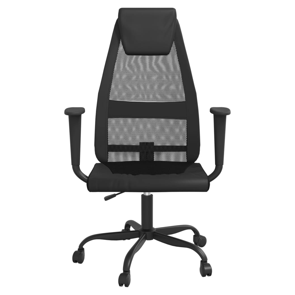 Office Chair Black Mesh Fabric and Faux Leather