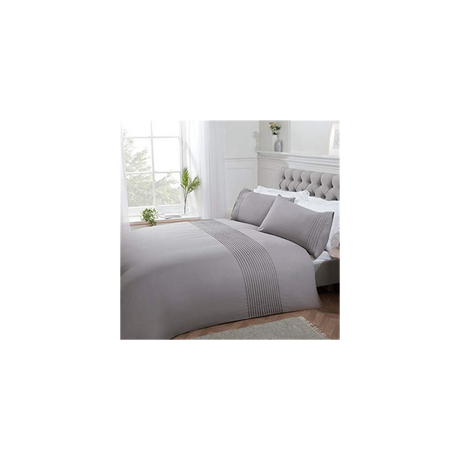 PINTUCK SILVER DUVET SET SB