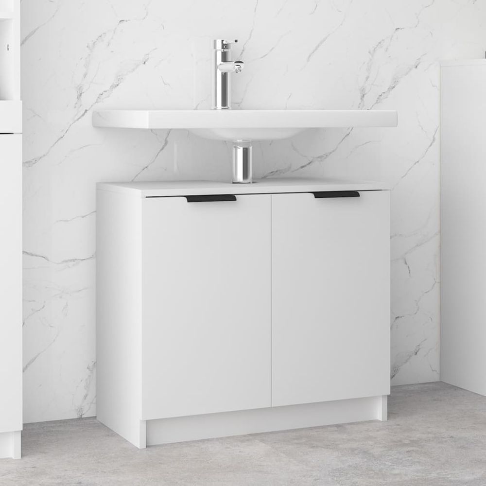 Bathroom Cabinet White 64.5x33.5x59 cm Engineered Wood