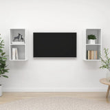 Wall-mounted TV Cabinets 2 pcs White Engineered Wood