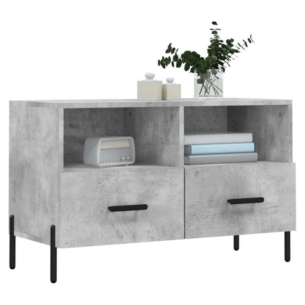 TV Cabinet Concrete Grey 80x36x50 cm Engineered Wood