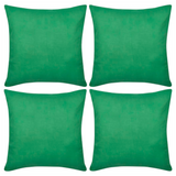 4 Green Cushion Covers Cotton 80 x 80 cm