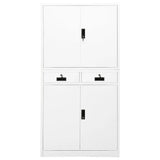 Office Cabinet White 90x40x180 cm Steel