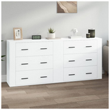 Sideboards 2 pcs White Engineered Wood