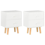 Bedside Cabinets 2 pcs White 40x30x50 cm Solid Pinewood