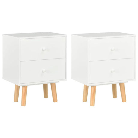 Bedside Cabinets 2 pcs White 40x30x50 cm Solid Pinewood