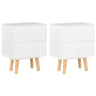 Bedside Cabinets 2 pcs White 40x30x50 cm Solid Pinewood