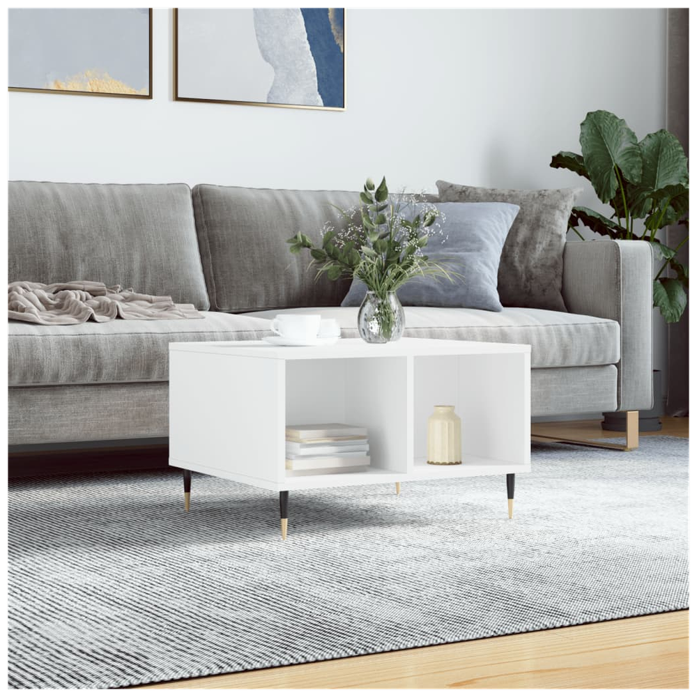 Coffee Table White 60x50x36.5 cm Engineered Wood