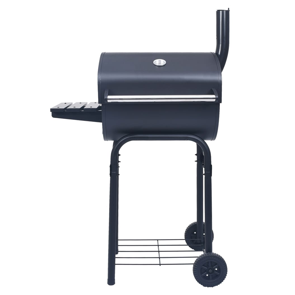 Charcoal BBQ Grill Smoker with Bottom Shelf Black