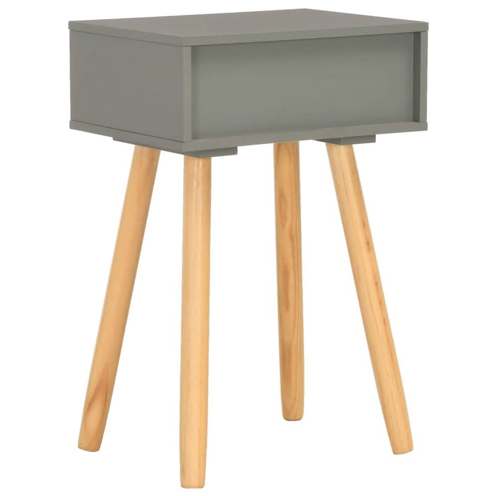 Bedside Tables 2 pcs Grey Solid Pinewood