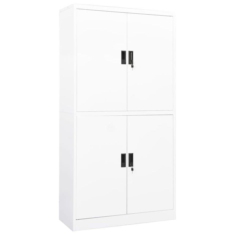 Office Cabinet White 90x40x180 cm Steel