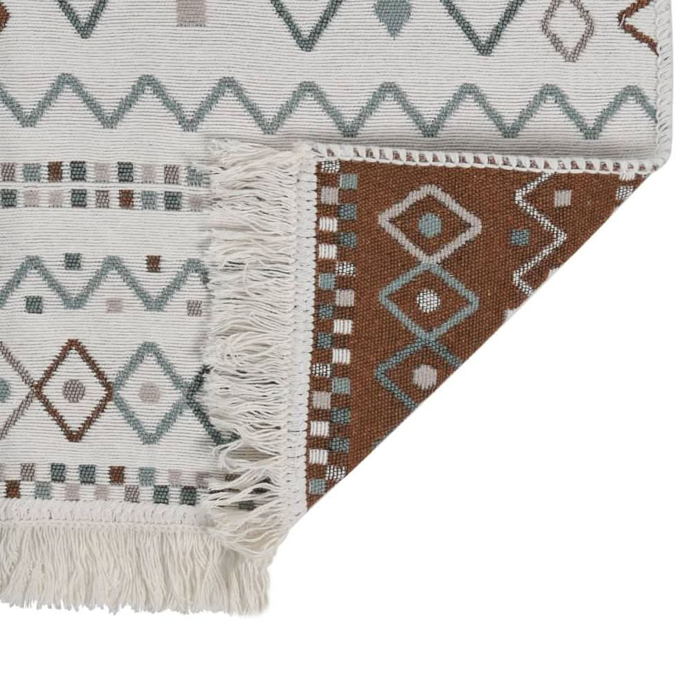 Rug Beige and Blue 80x150 cm Cotton