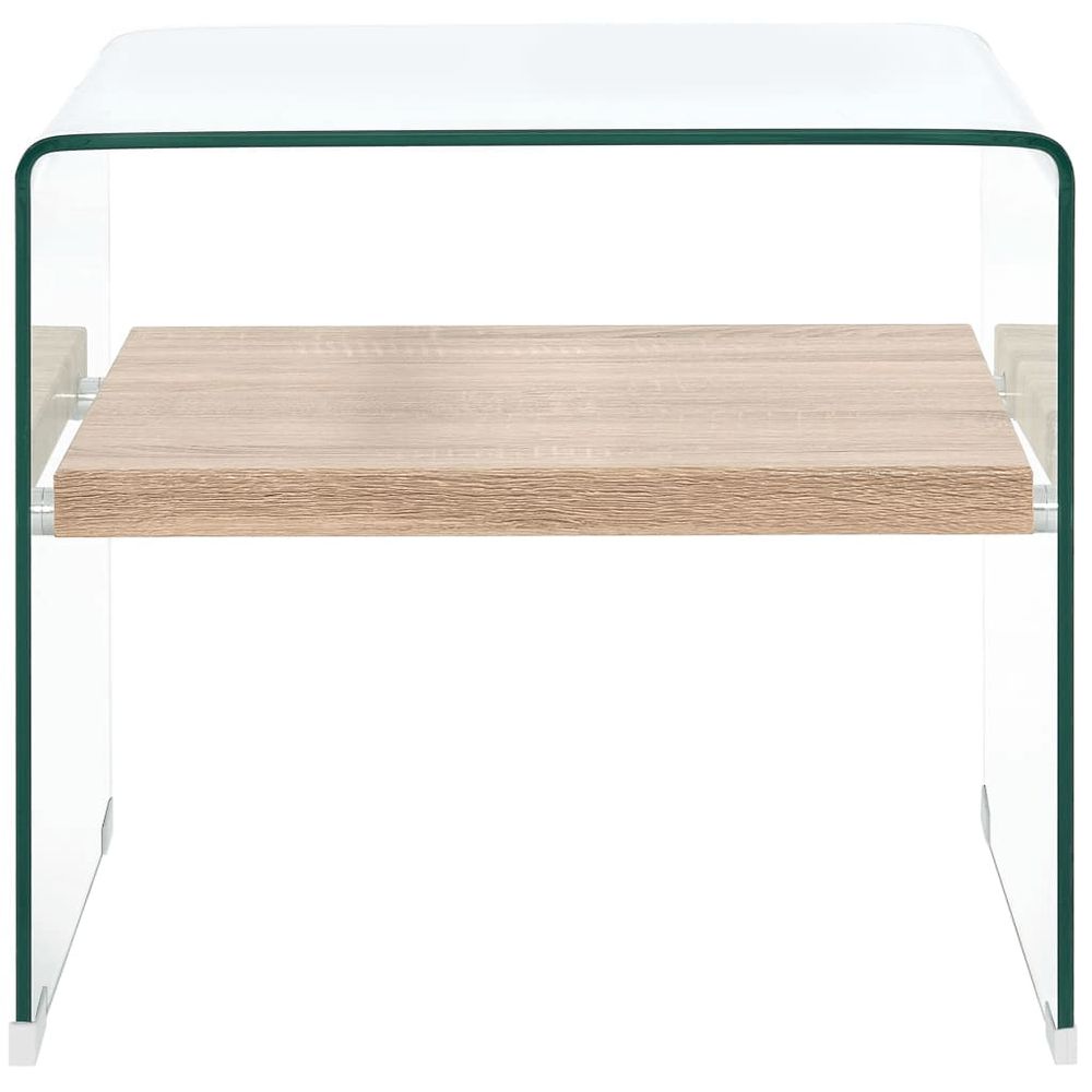 Coffee Table Clear 50x50x45 cm Tempered Glass