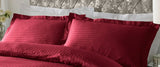 300 TC - 100% Cotton Sateen Stripe Pillowcase Pair Maroon